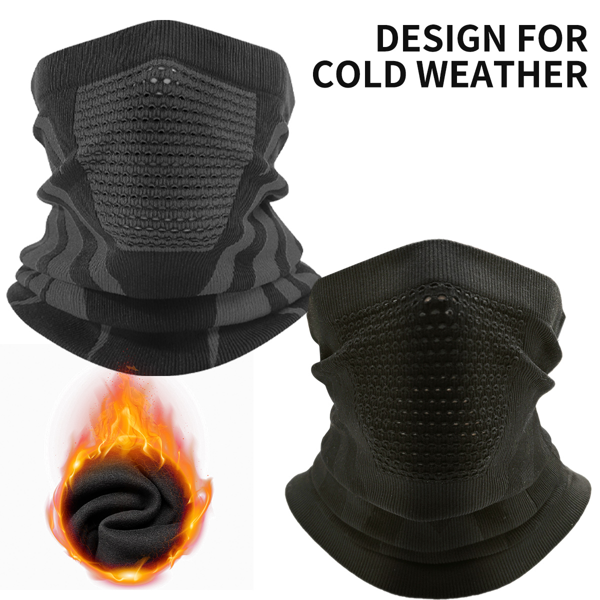 Neck Gaiter Fleece - Winter-Halswärmer, Gamasche, warme Polar-Fleece-Sturmhaube, Unisex-Vollgesichtsmaske, Wintersportmütze,