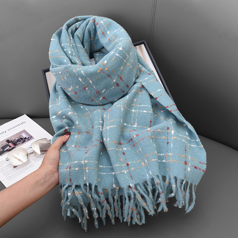 Cashmere Pashmina Wrap - Neuer warmer Winter-Quastenschal für Damen: Gepunkteter