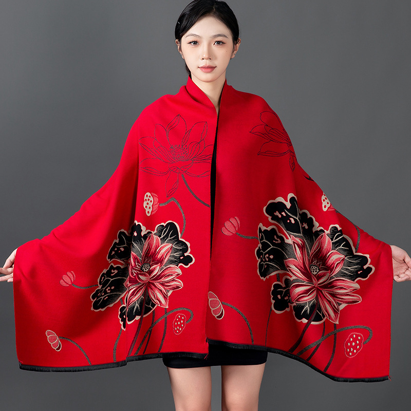 Cashmere Pashmina Wrap - Frauen Winter Schal Kaschmir Schal Floral