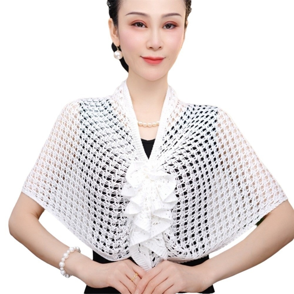 Shawl Wrap Winter - Glitzerndes Design Ausgehöhlter Cardigan mit Vorderschnalle