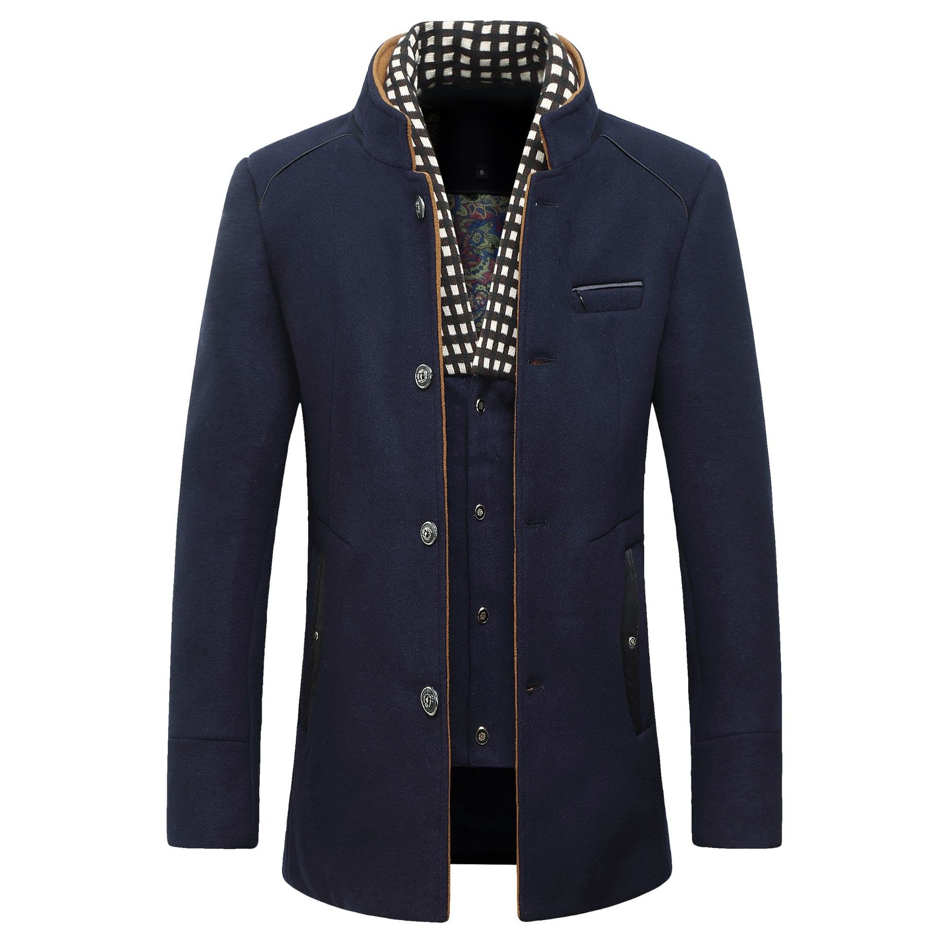 Wool Coat Peacoat - Modische Herren-Wolljacke, klassischer zweireihiger Peacoat aus