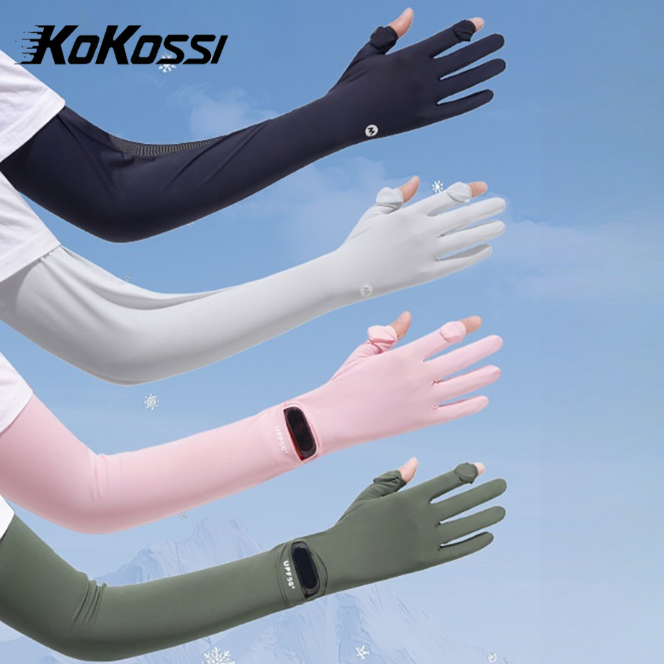 Touch Screen Gloves - KoKossi Sommer-Armschutz für Damen, atmungsaktiv, lang,