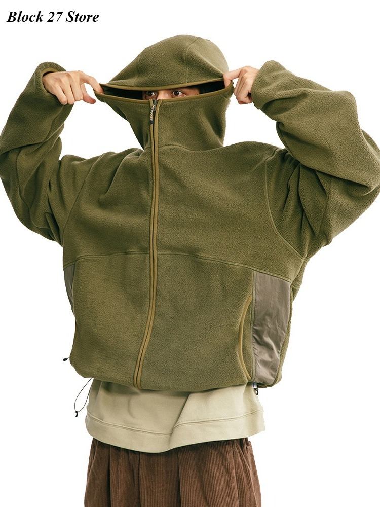 Sherpa Hoodie Fleece - Herren Hoodie Herbst Winter Baumwolle Jacke