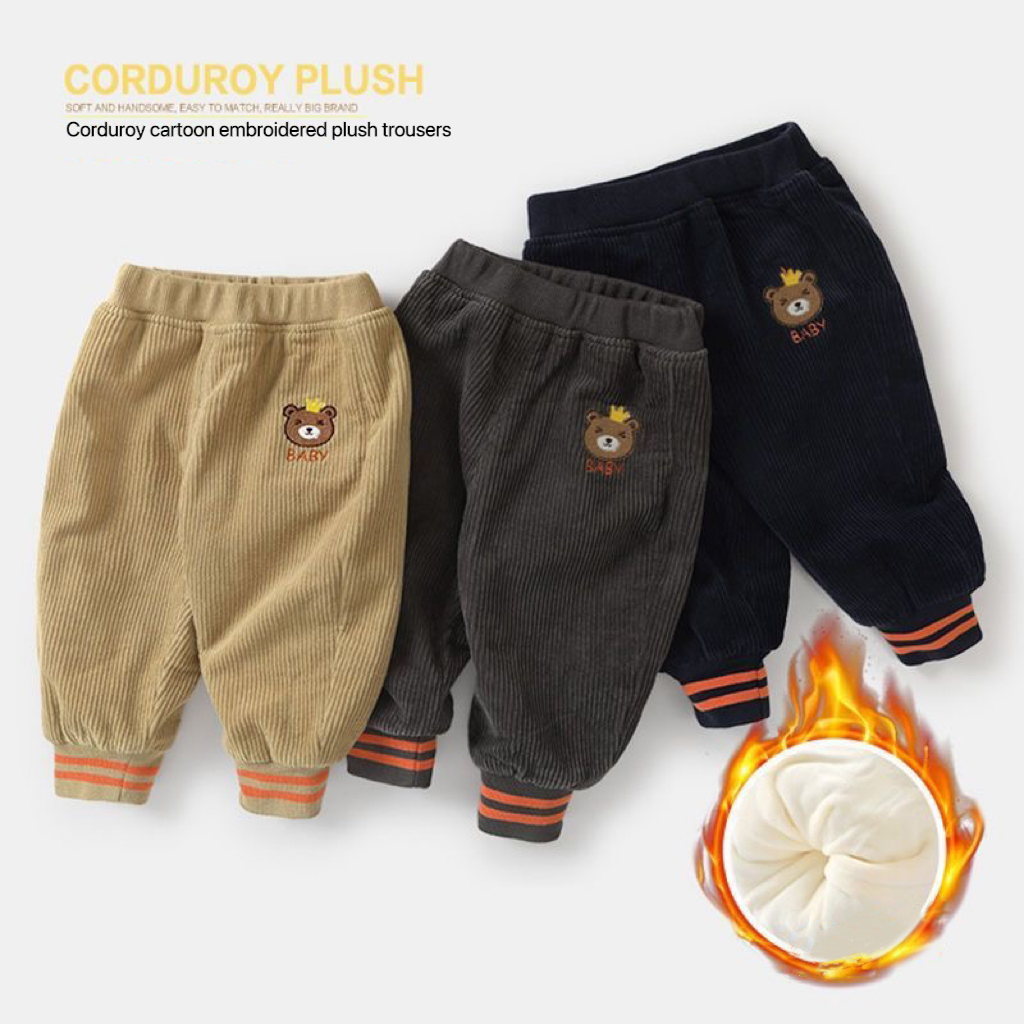 Corduroy Pant Warm - 1 stücke Jungen Mädchen Winter Samt