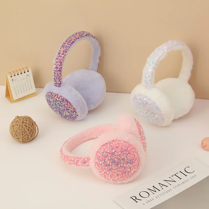 Earmuffs Foldable - Damen-Ohrenschützer, koreanischer Glitzer, Dopamin, Kawaii, vielseitig,