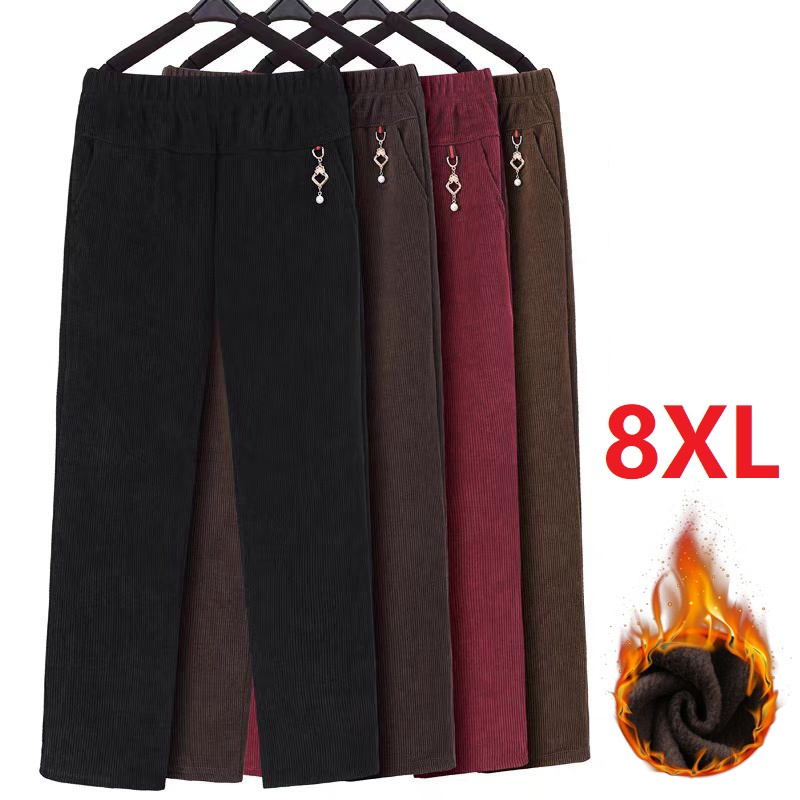 Corduroy Pant Warm - Hochwertige Cord gerade Hose Frauen Herbst
