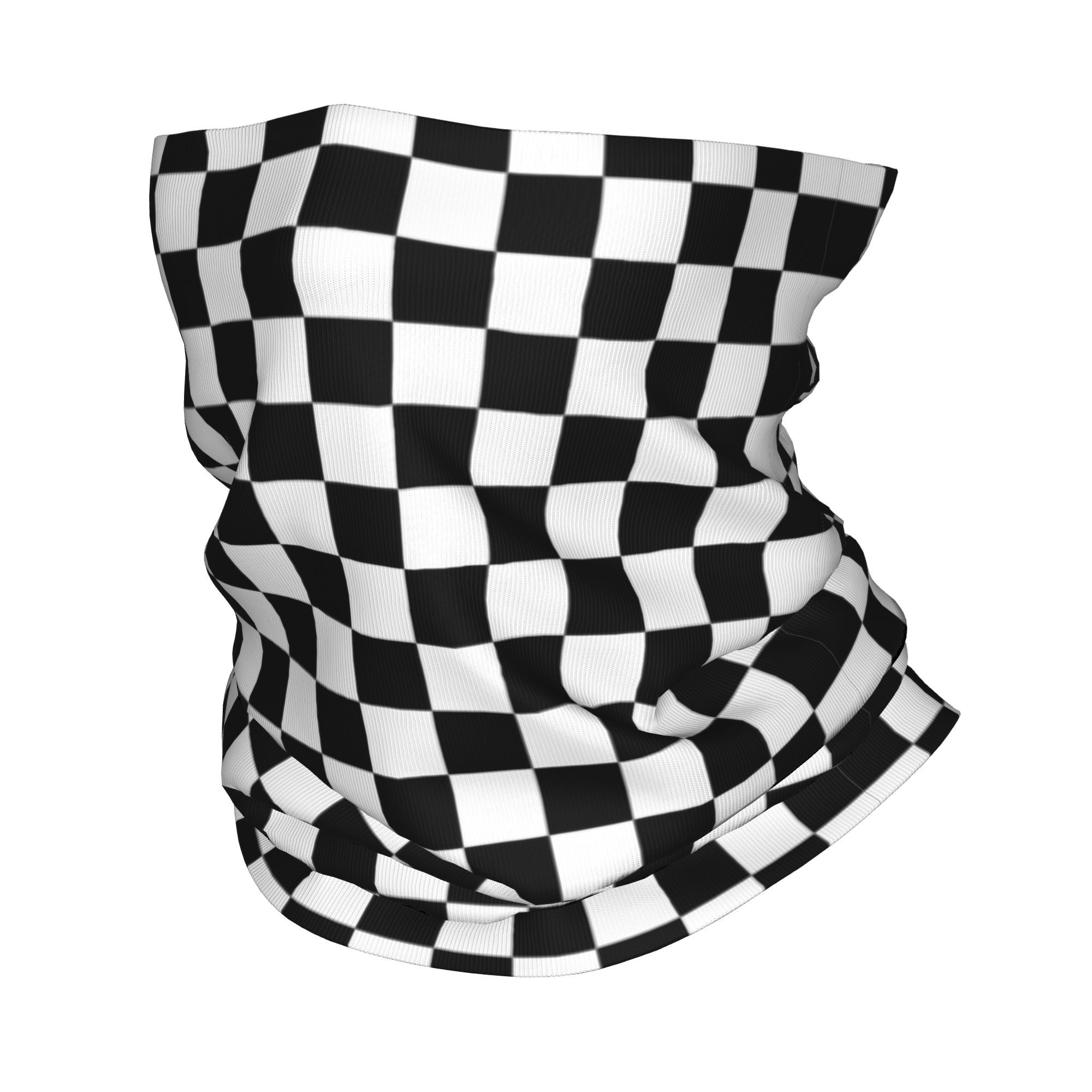 Neck Gaiter Fleece - Maßgefertigter Rennfahrer-Halstuch mit Karomuster für Damen
