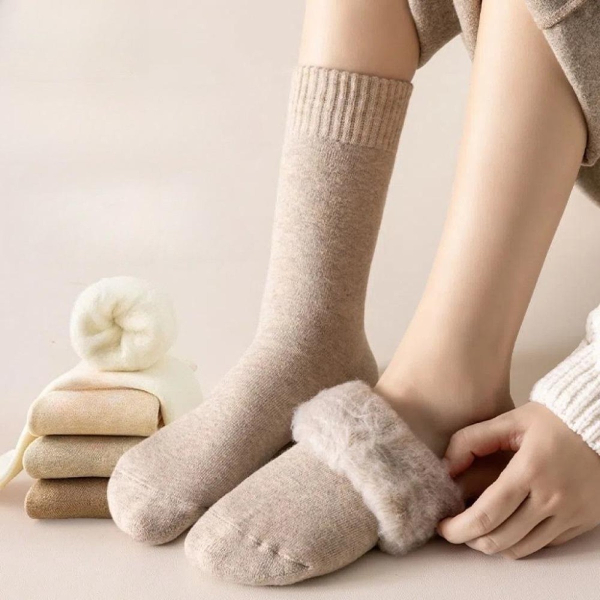 Thermal Sock Wool - 1 Paar warme Winter-Thermosocken für Damen,
