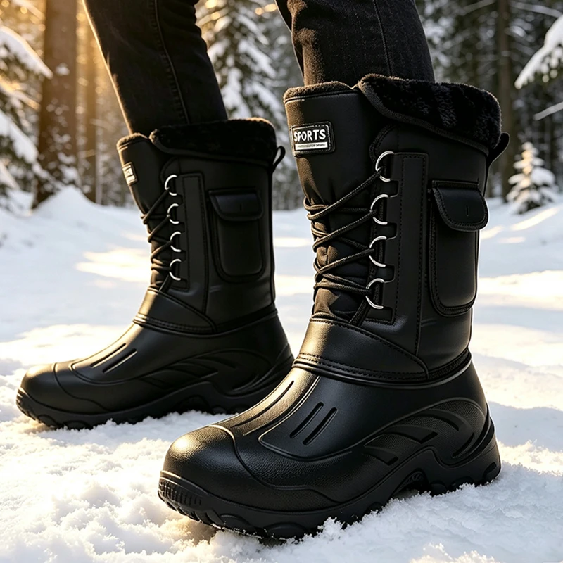 Waterproof Winter Boot - Herren Winter Schneestiefel Outdoor Angelschuhe Schneetrekkingschuhe
