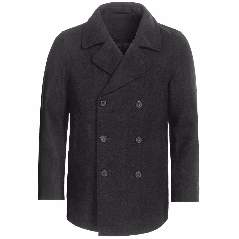 Wool Coat Peacoat - Nach Maß Holzkohle grau Pea Mantel