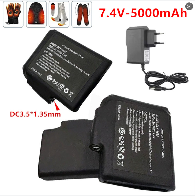 Heated Vest Battery - Neuer hochwertiger wiederaufladbarer Lithium-Polymer-Akku mit 7,4