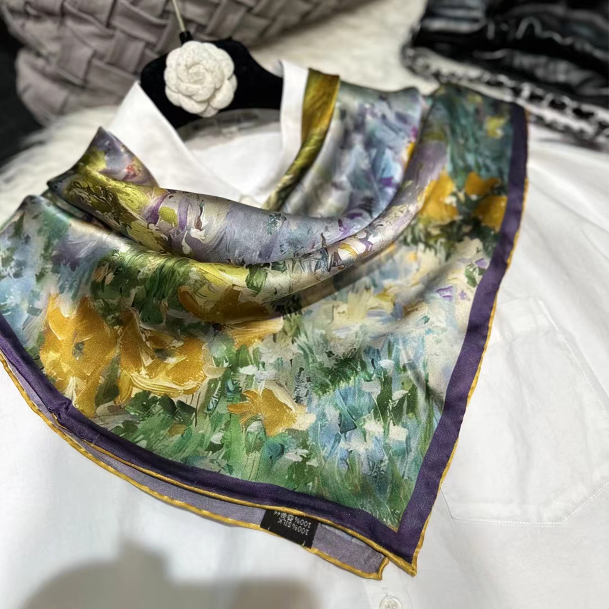 Shawl Wrap Winter - Bysifa | blau grüne Damen Seide