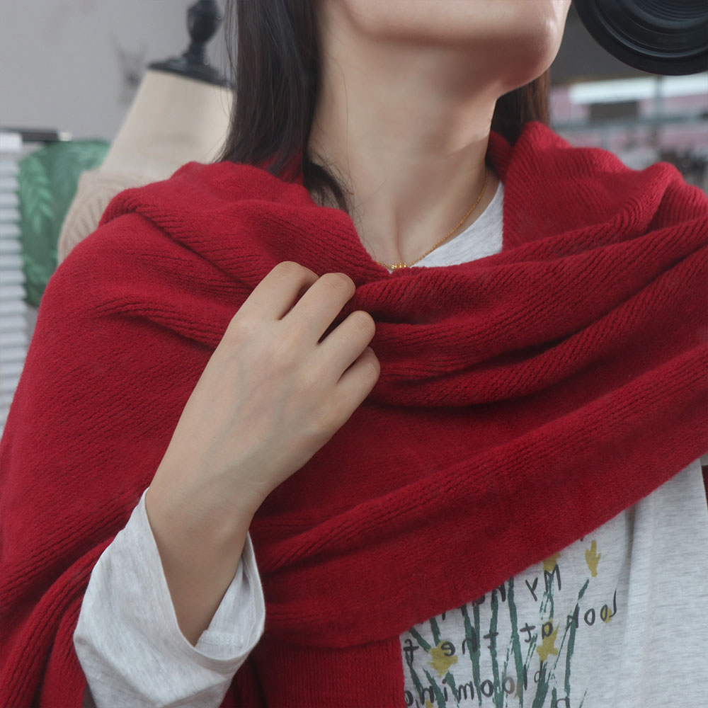 Wool Scarf Men - Hochwertiger Einfarbiger Herren-Wollschal Einfacher Weicher Winter-Kaschmirschal