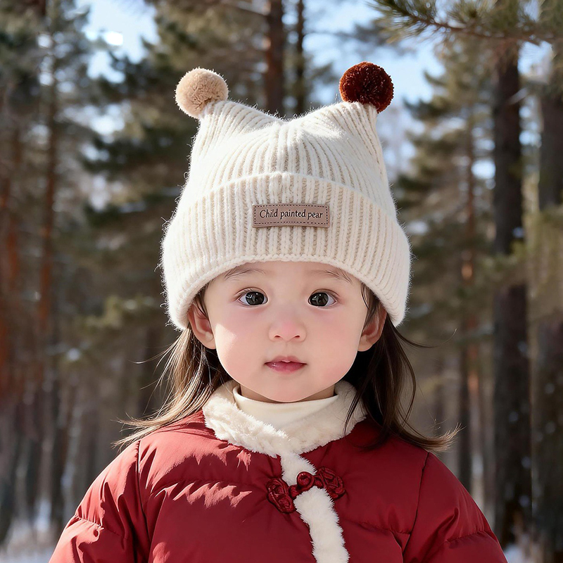 Knit Beanie Hat Warm - Gestrickte Mütze für Babys von 1-4
