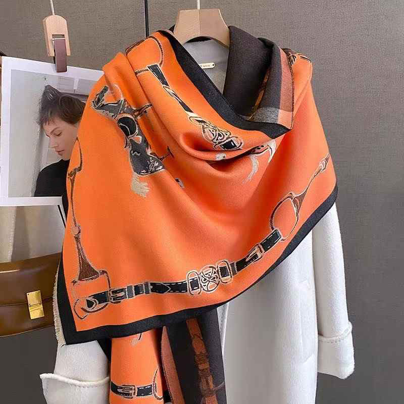 Shawl Wrap Winter - Retro Rider Horse Schal aus Kaschmirimitat,
