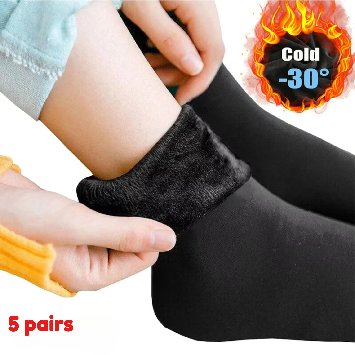 Thermal Sock Wool - 5 Paar/ Winter Warme Einfarbige Damensocken