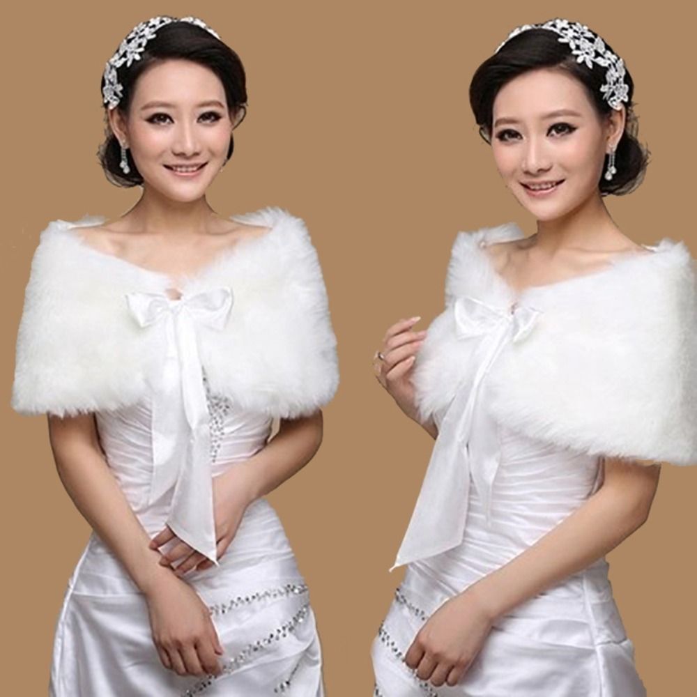 Shawl Wrap Winter - Winter Cape Weiß Pelz Schal Hochzeit