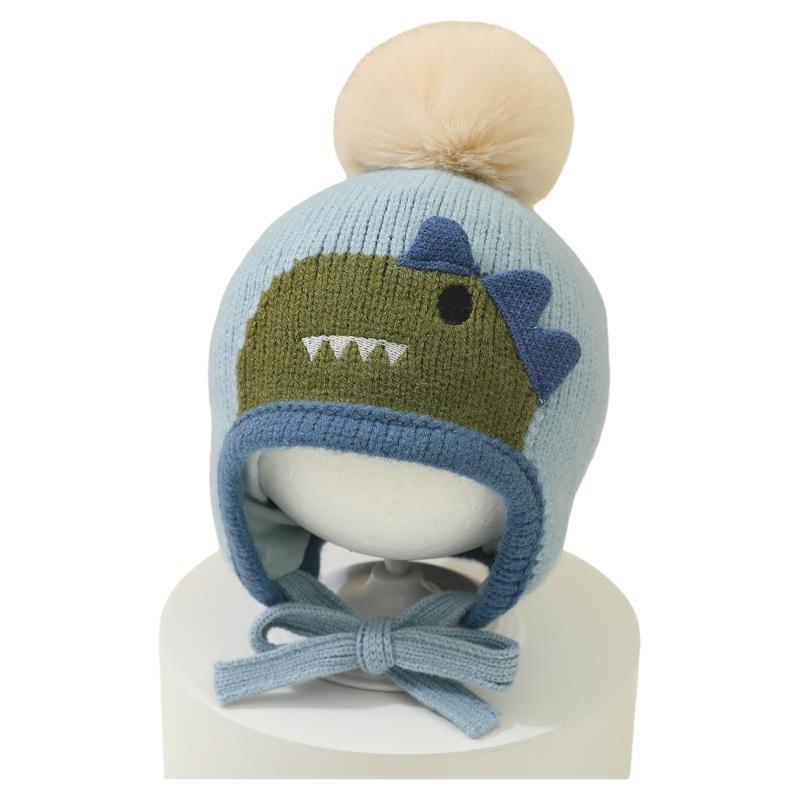 Knit Beanie Hat Warm - Niedliche Cartoon-Tiere Pompom-Mütze Baby Ohrenschutz Winter