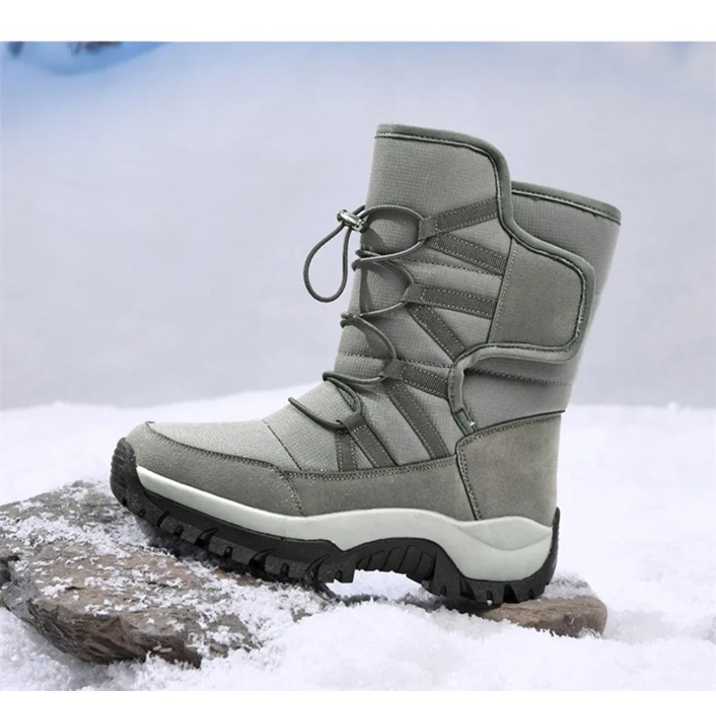 Waterproof Winter Boot - Herren Warme Plüsch-Paar-Schneestiefel Outdoor Rutschfeste Wander-Arbeitsstiefel
