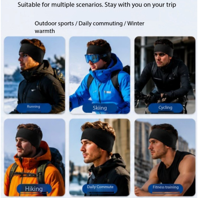 Winter Headband Fleece - Winter Outdoor Radfahrer-Stirnband Herren Warmes Fleece
