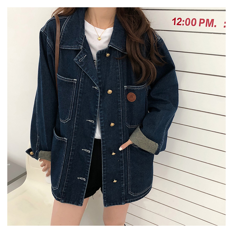 Down Jacket Packable - Dunkelblau Denim Jacke Frauen Frühling Herbst