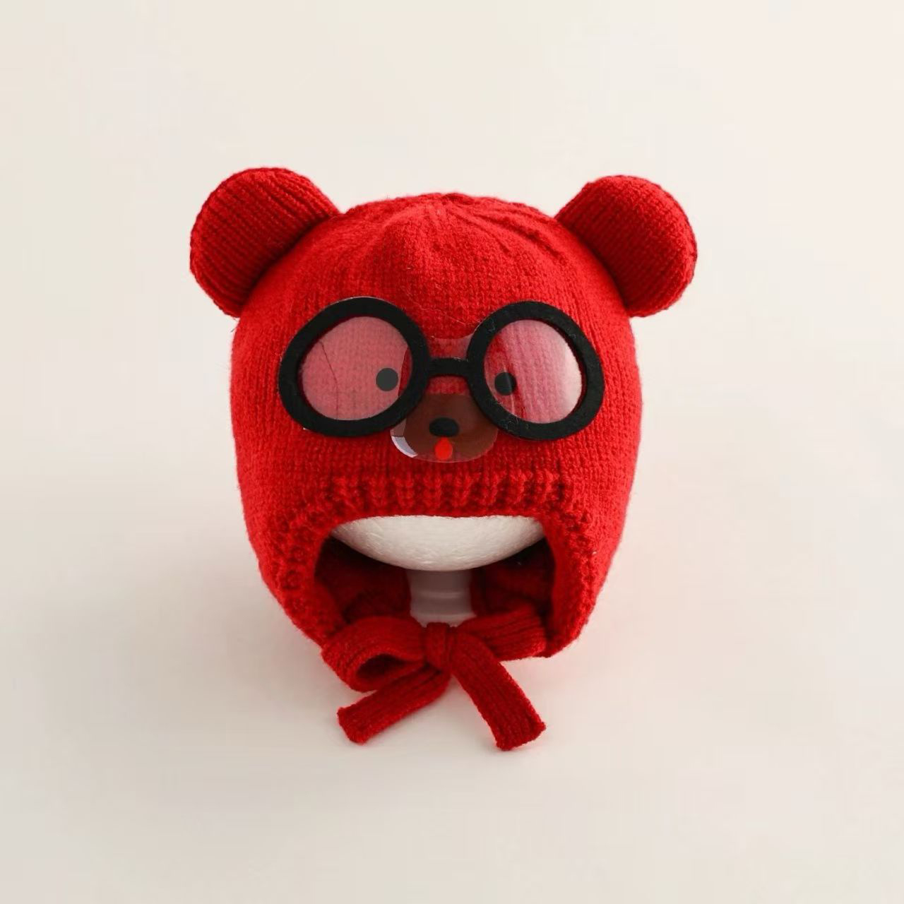 Knit Beanie Hat Warm - Winterwarme Baby-Mützen, Niedliche Cartoon-Wollmützen mit Ohrenschutz,