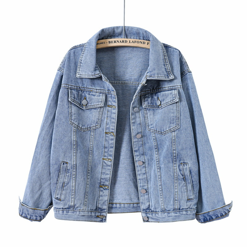Down Jacket Packable - Jeansjacke Damen NEU Frühlingsmantel Vintage Lose