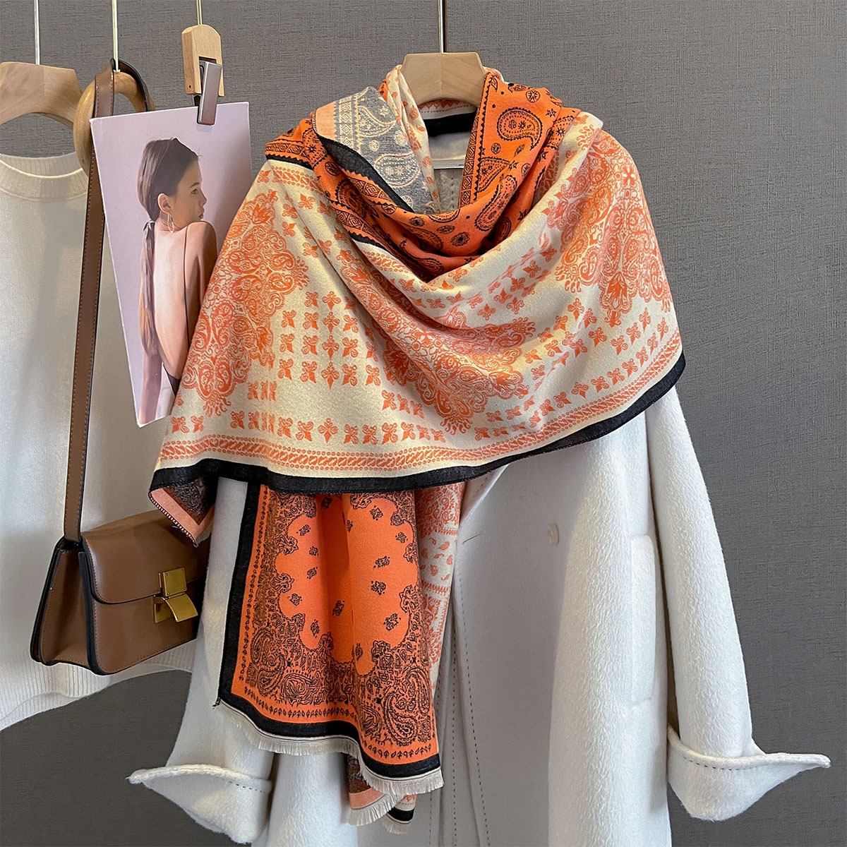 Cashmere Pashmina Wrap - Winter Kaschmir Schal Frauen Luxus Paisley