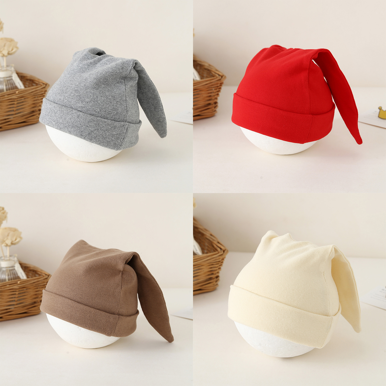 Knit Beanie Hat Warm - Niedliche Mütze für Neugeborene mit hängenden