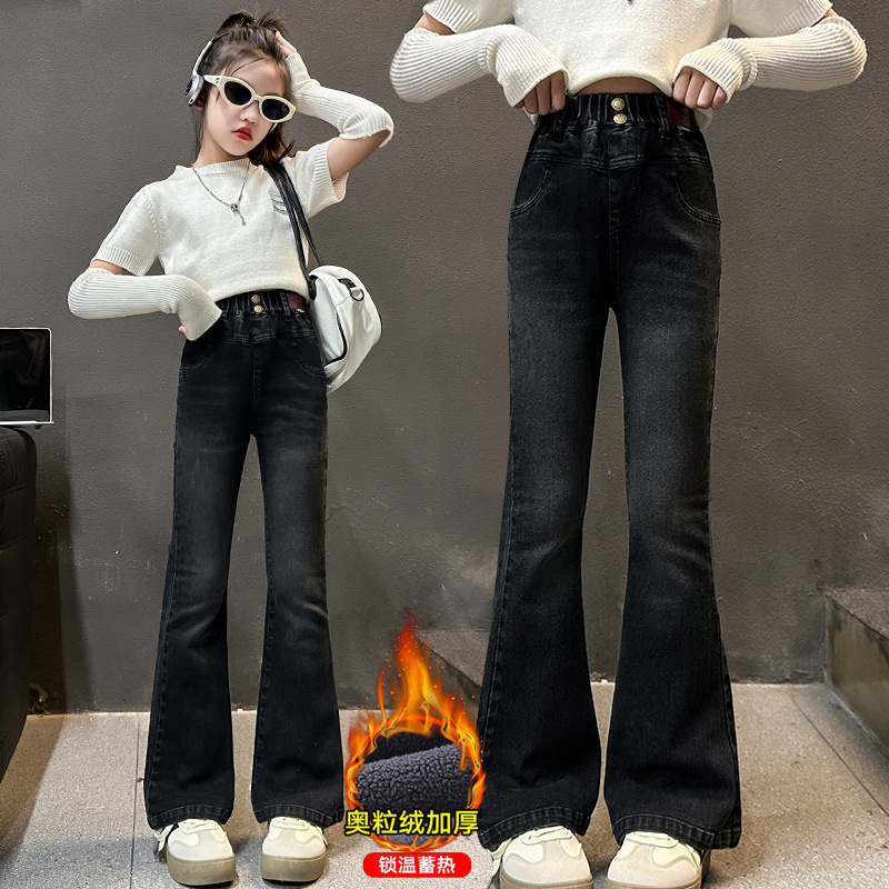 Corduroy Pant Warm - Casual Kinder Winter Cord Gefüttert Flare
