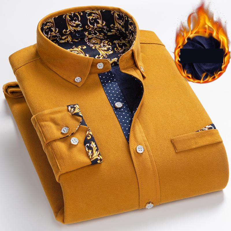 Flannel Shirt Lined - Thermo-Herren-Hemd aus schwerem Cord mit Flanellfutter,