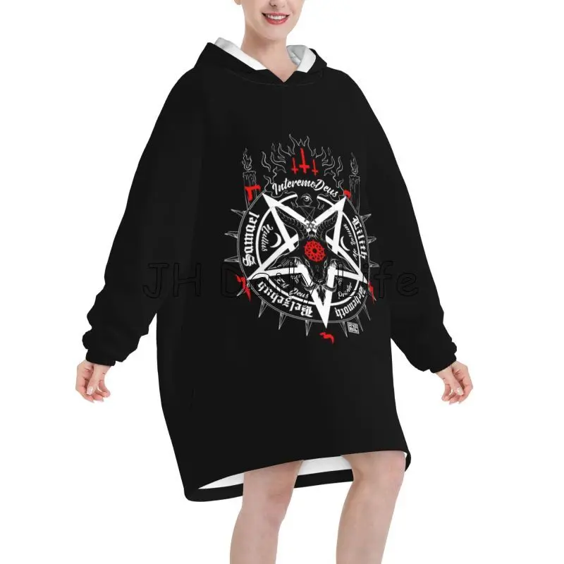 Schwarzer Satan-Schädel, toter – Sherpa Hoodie Fleece Bewertung und Preis