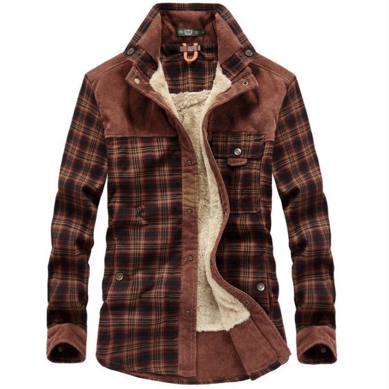 Herrenjacken Winter Winddichte – Flannel Shirt Lined Bewertung und Preis