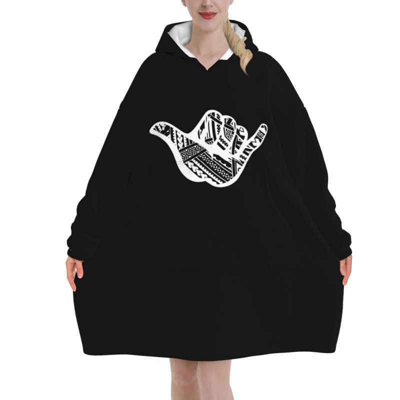 Polynesian Tattoo Shaka Tribal – Sherpa Hoodie Fleece Bewertung und Preis