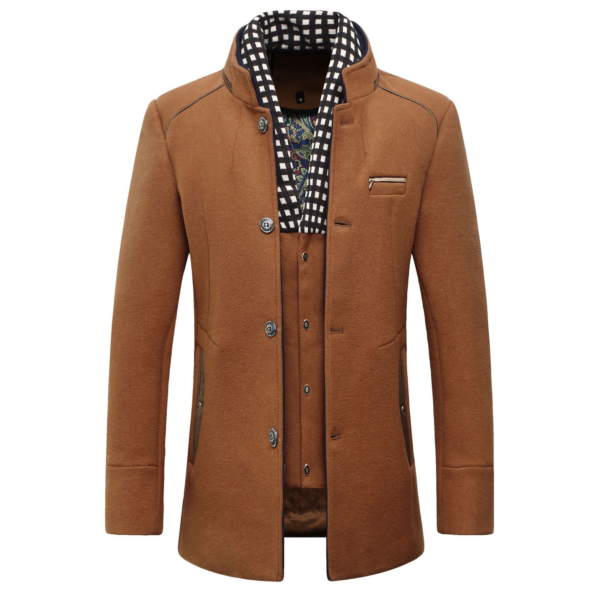 Modische Herren-Wolljacke, kla – Wool Coat Peacoat Bewertung und Preis