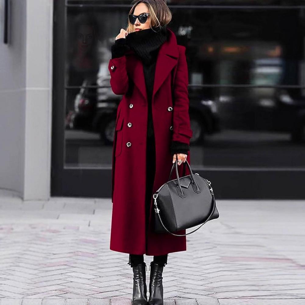 Damen-Mantel mit Langen Ärmeln – Wool Coat Peacoat Bewertung und Preis