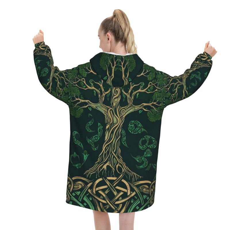 Baum des Lebens, keltisches Mu – Sherpa Hoodie Fleece Bewertung und Preis