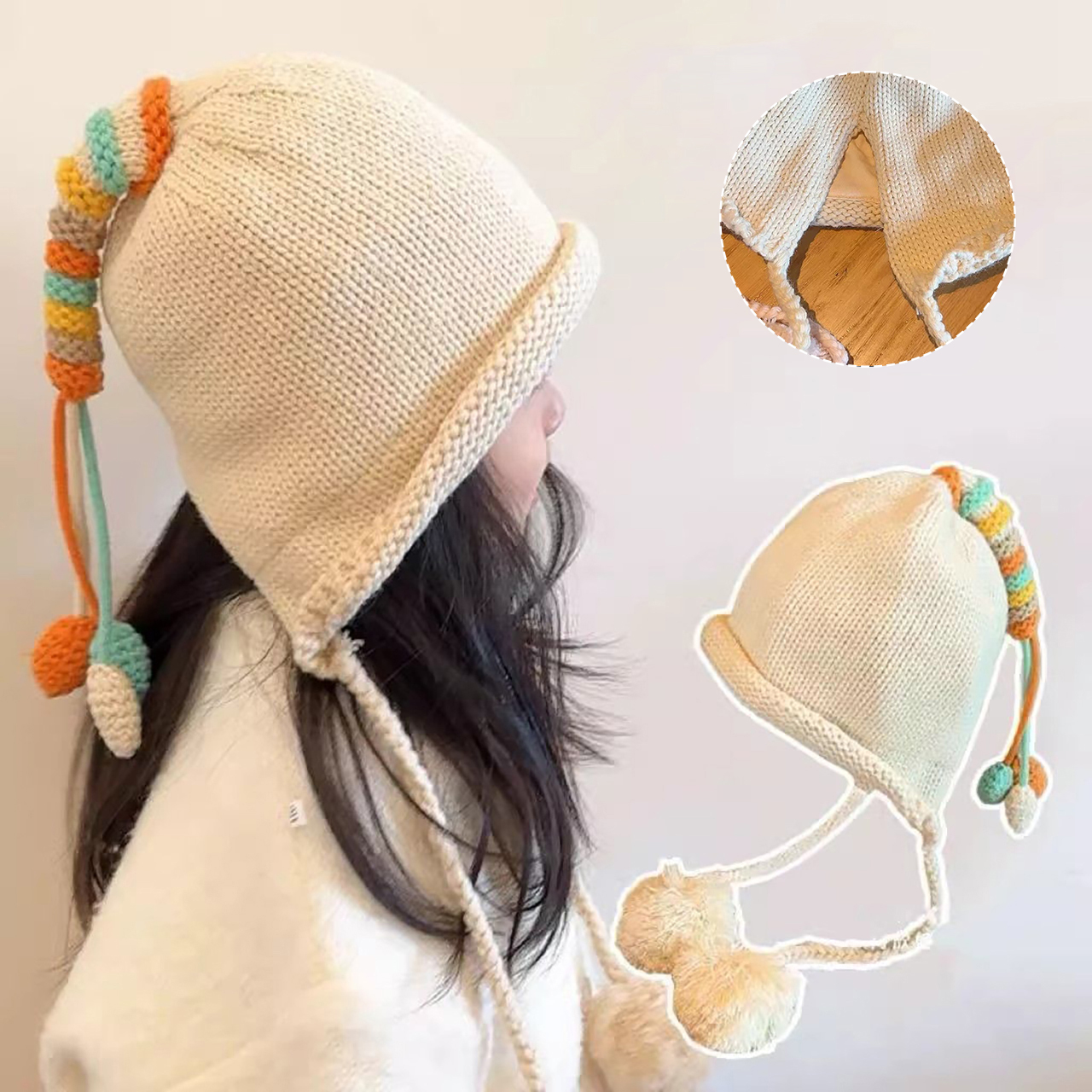 Rainbow Tail Kinder-Ohrenschut – Knit Beanie Hat Warm Bewertung und Preis