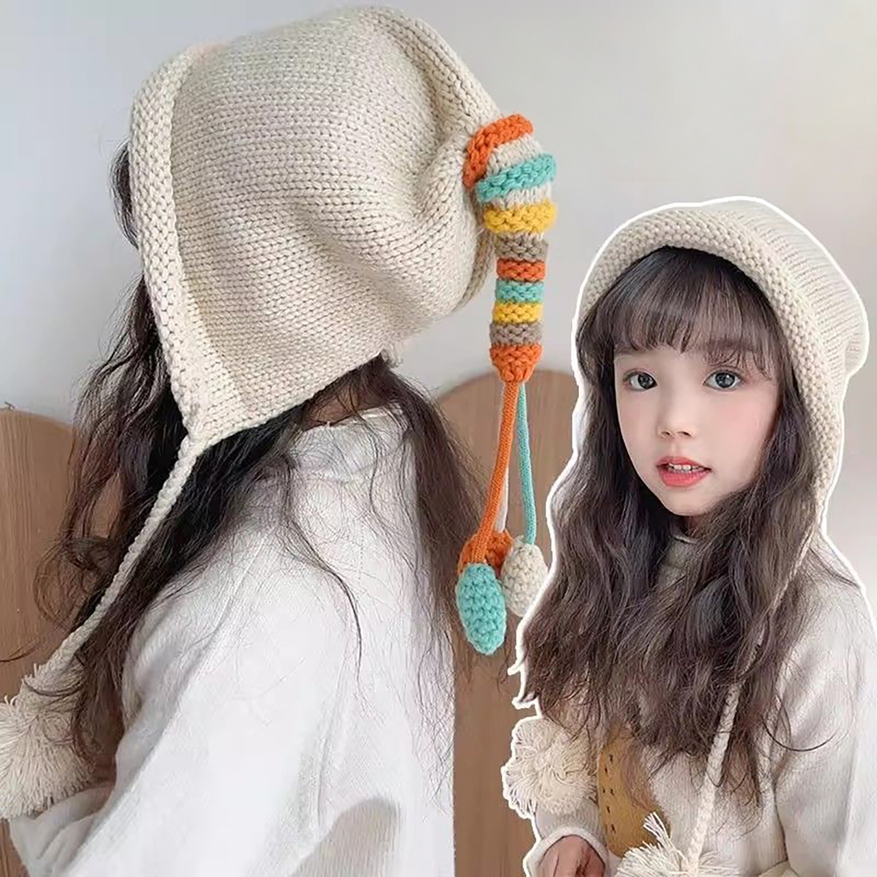 Rainbow Tail Kinder-Ohrenschut – Knit Beanie Hat Warm Bewertung und Preis