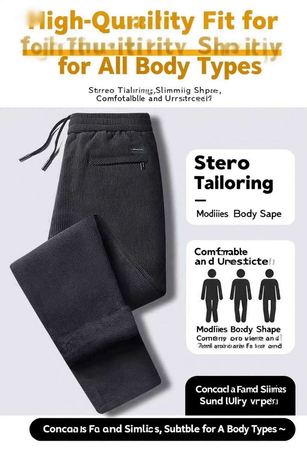Schwarzgraue Herren-Freizeitho – Corduroy Pant Warm Bewertung und Preis