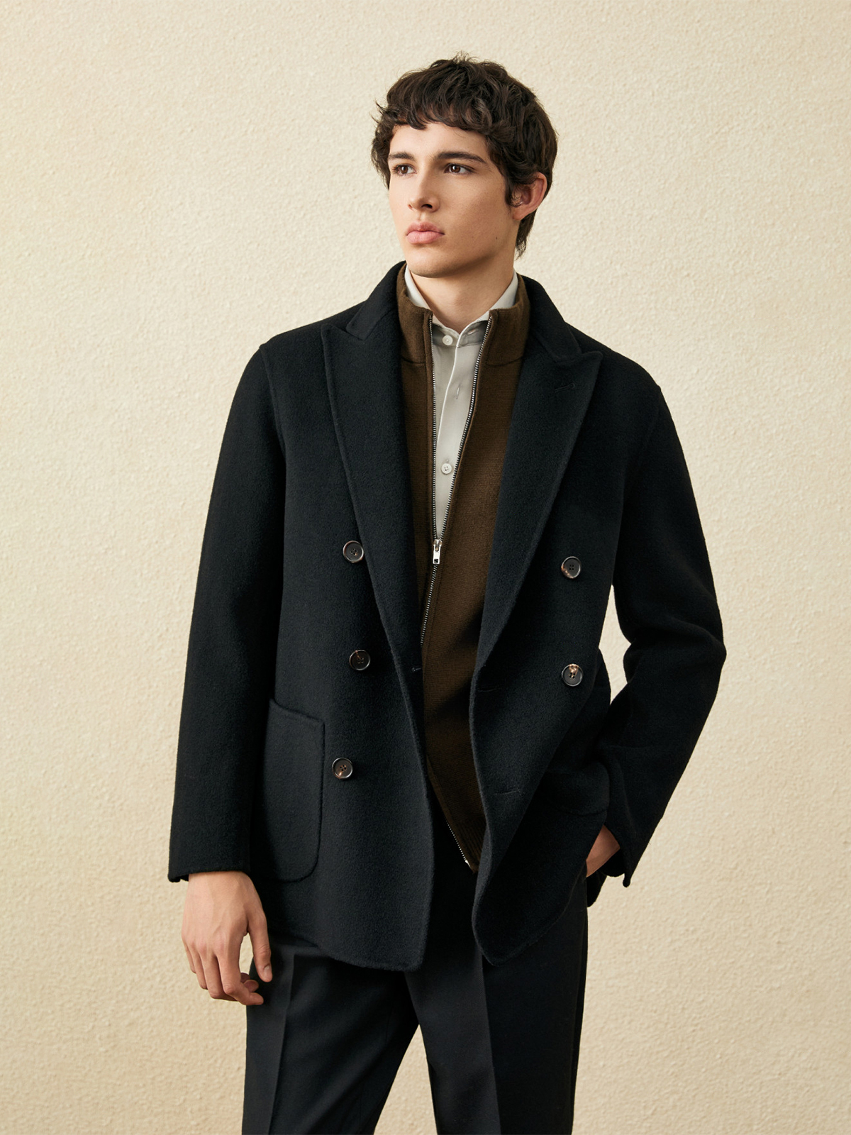 Kurzmantel aus 100 % Wolle für – Wool Coat Peacoat Bewertung und Preis