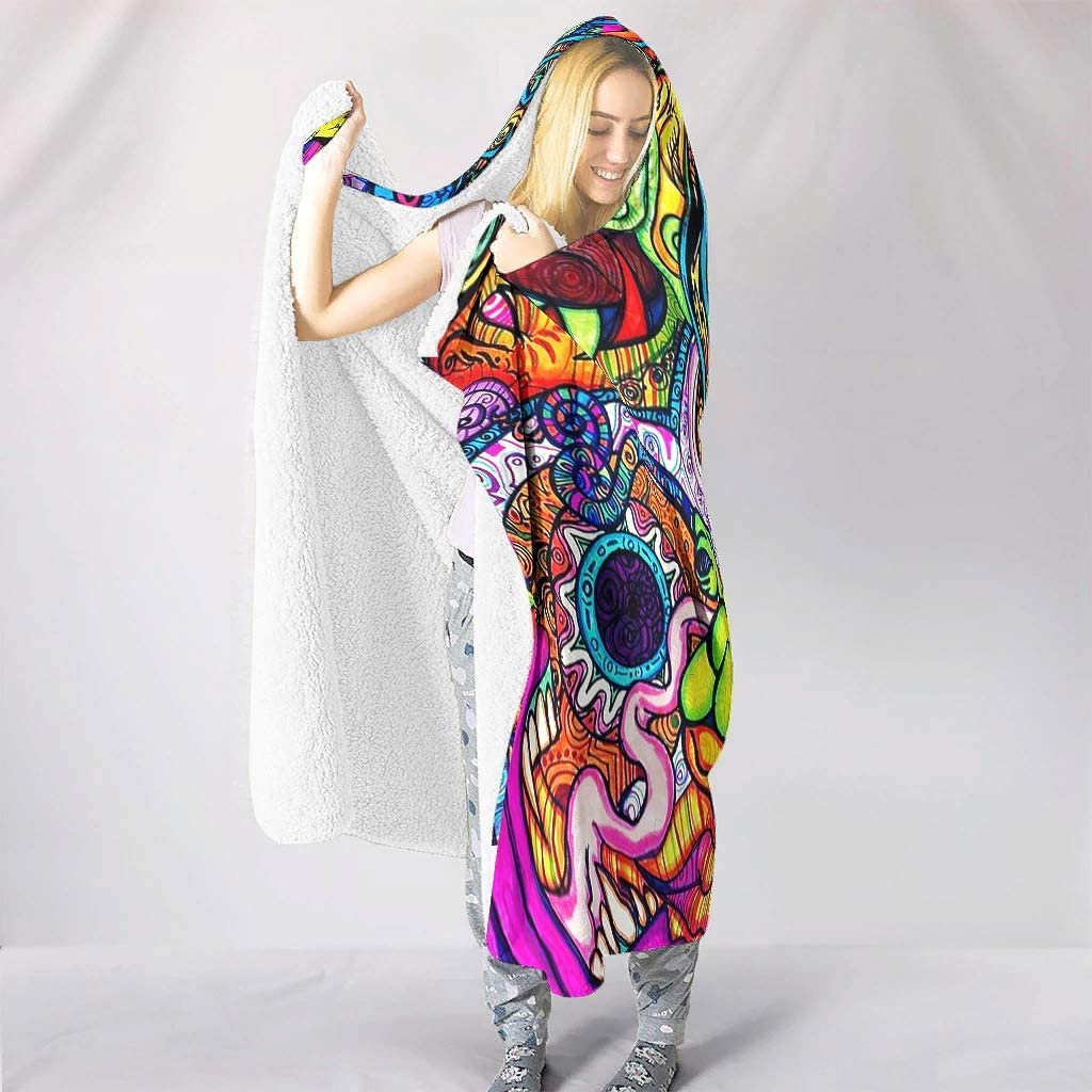 Abstrakte, helle Trippy-Regenb – Sherpa Hoodie Fleece Bewertung und Preis