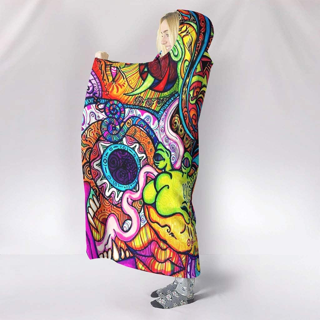 Abstrakte, helle Trippy-Regenb – Sherpa Hoodie Fleece Bewertung und Preis