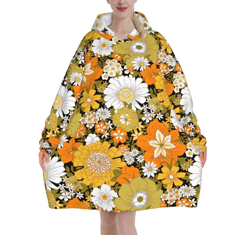 Hippie-Blume, Blumenmuster, Re – Sherpa Hoodie Fleece Bewertung und Preis