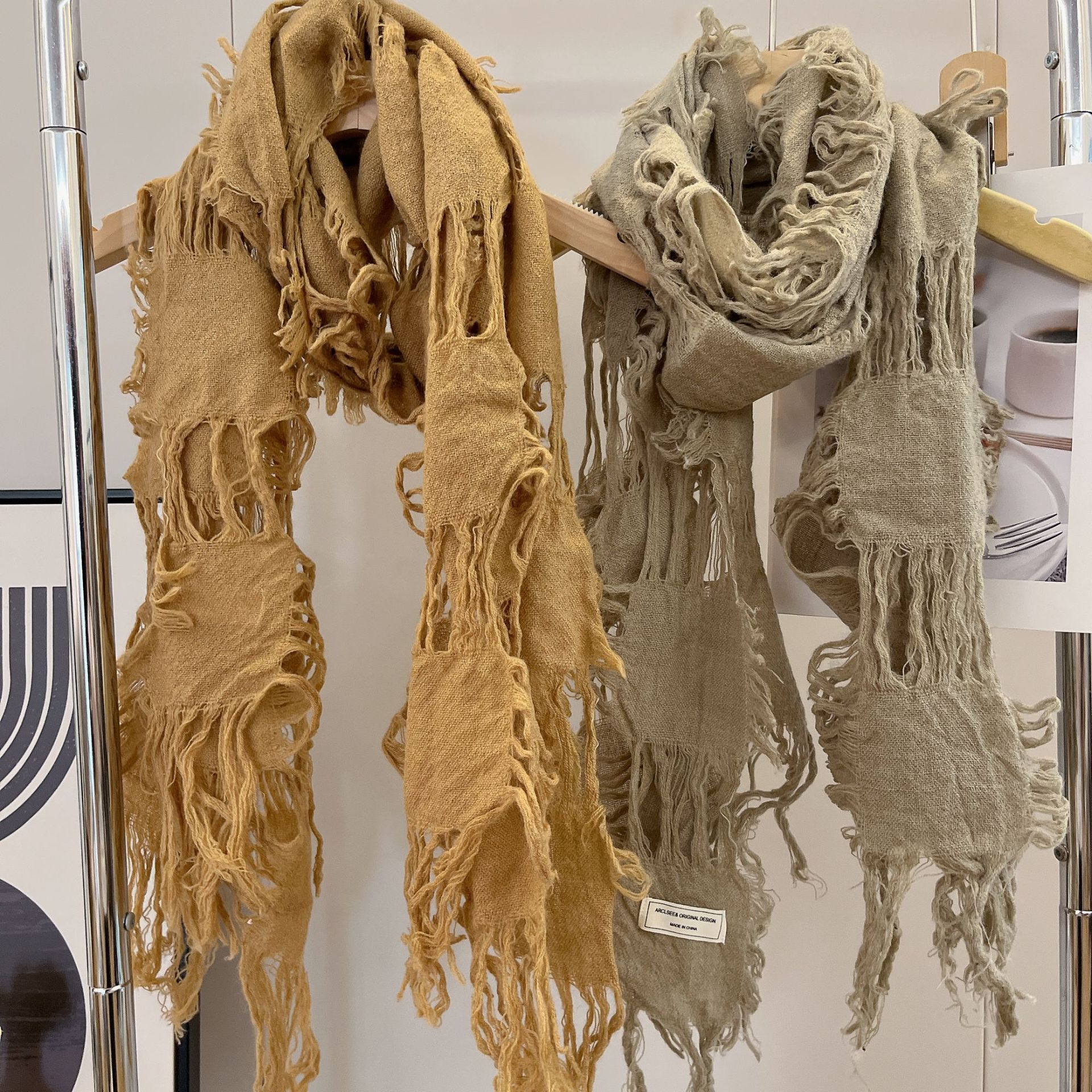 2025 neue Mode Ripped Loch Qua – Wool Scarf Men Bewertung und Preis