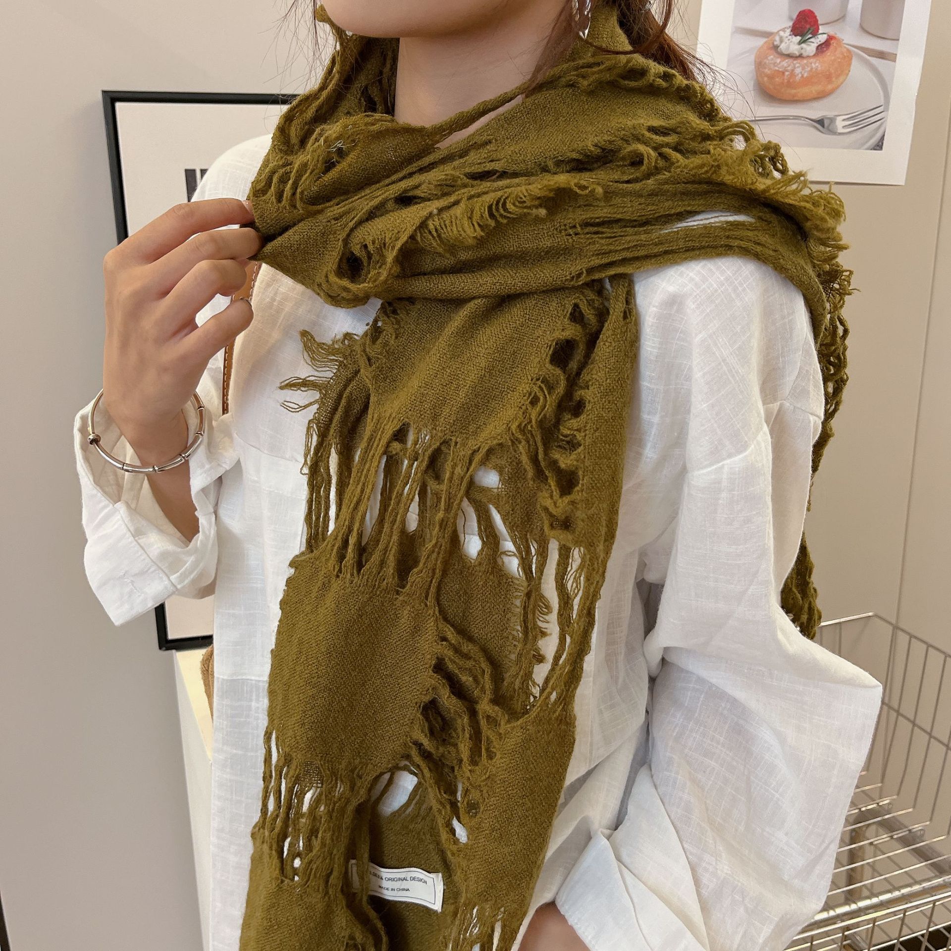 2025 neue Mode Ripped Loch Qua – Wool Scarf Men Bewertung und Preis
