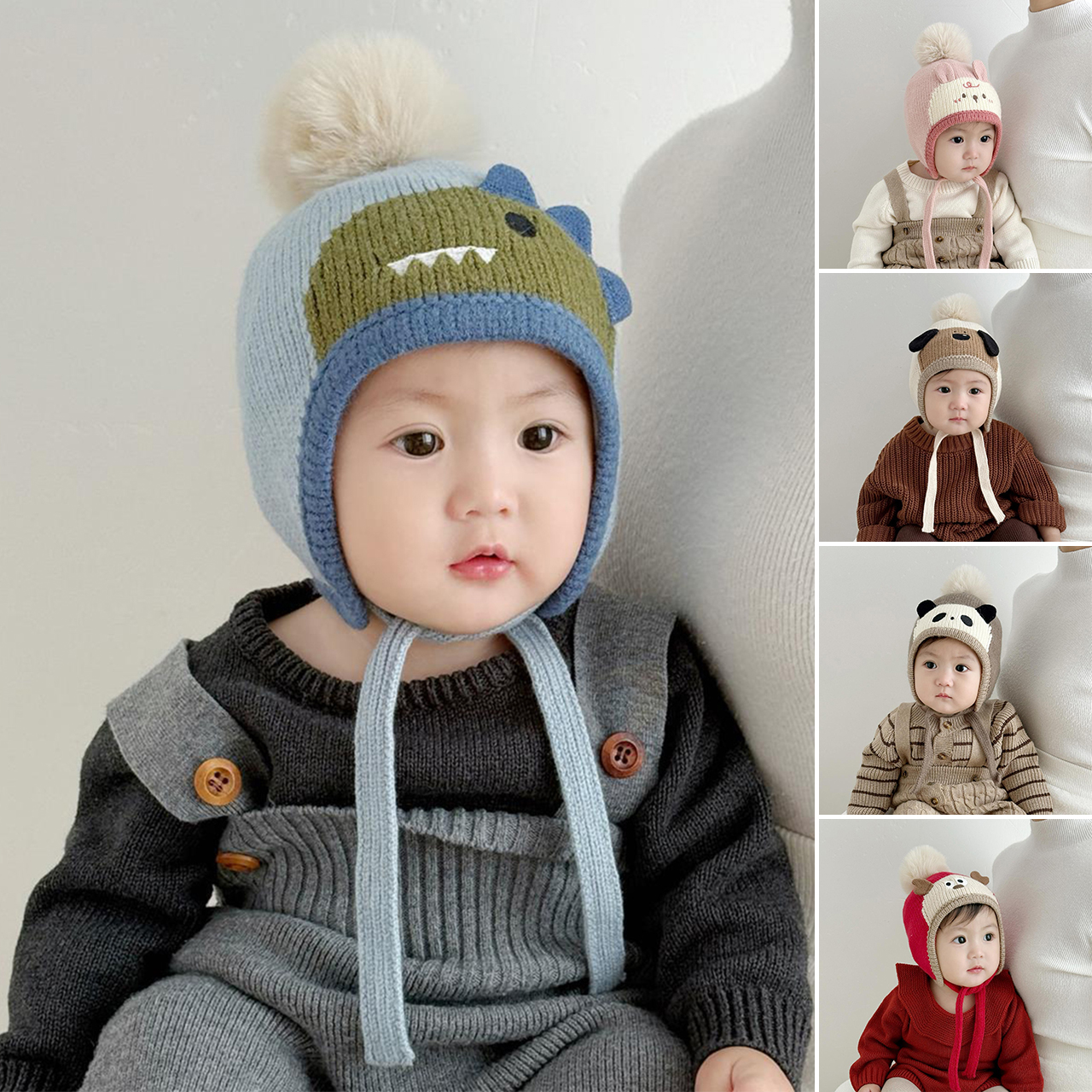 Niedliche Cartoon-Tiere Pompom – Knit Beanie Hat Warm Bewertung und Preis
