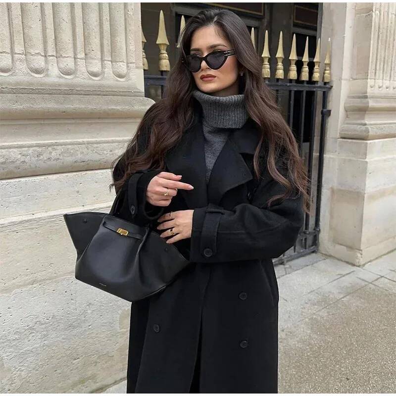 Eleganter Grauer Mantel mit Gü – Wool Coat Peacoat Bewertung und Preis