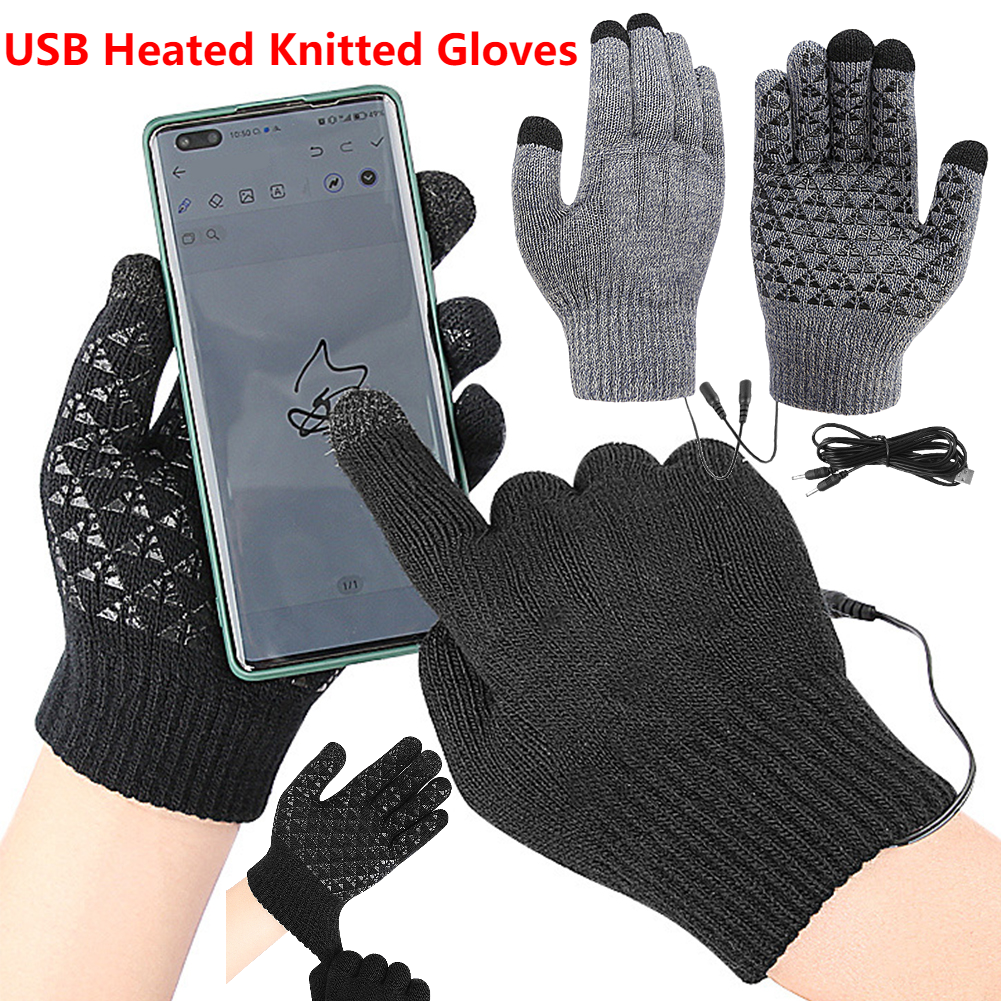 5–1 Paar USB-beheizte Strickha – Touch Screen Gloves Bewertung und Preis